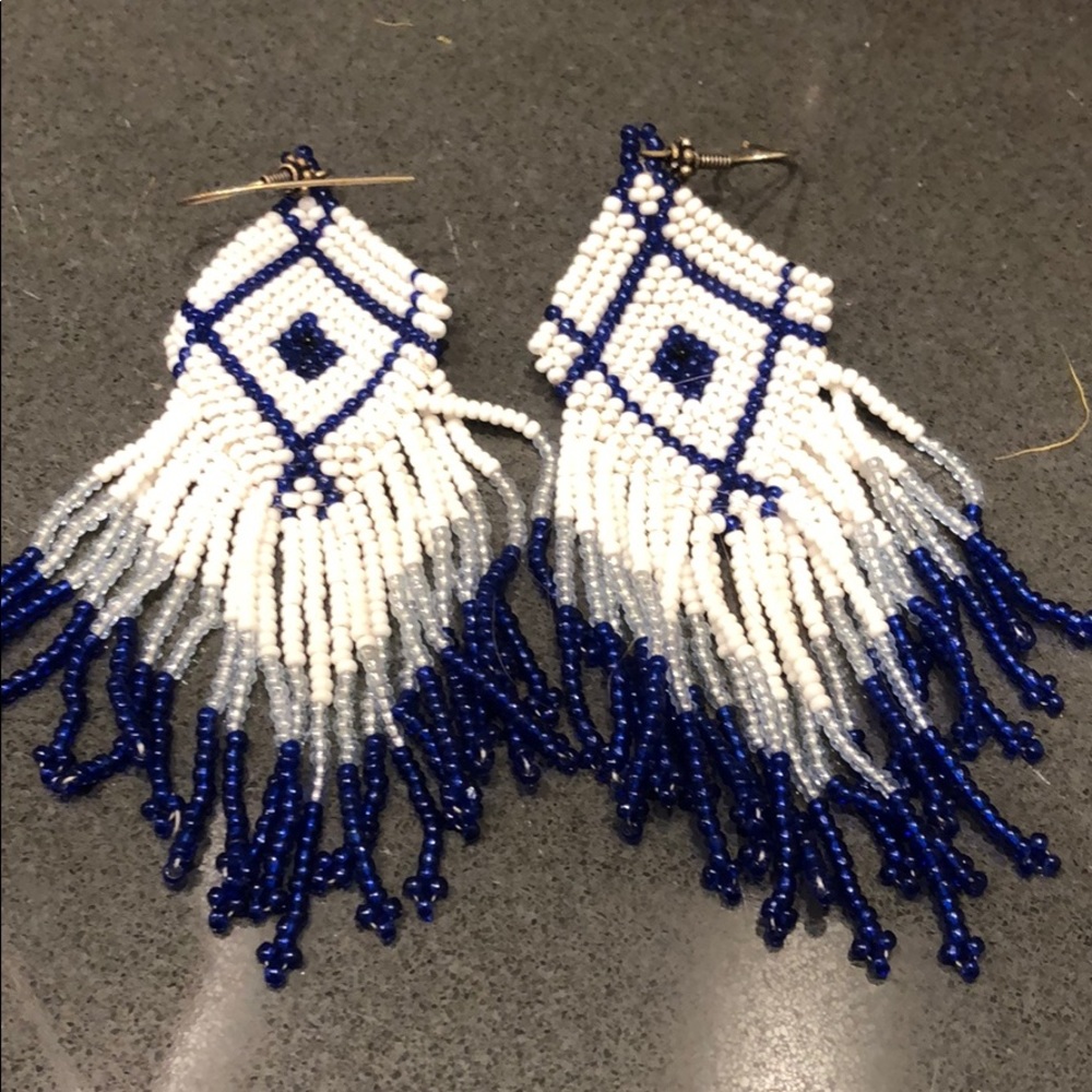 Handmade beaded tassle earrings